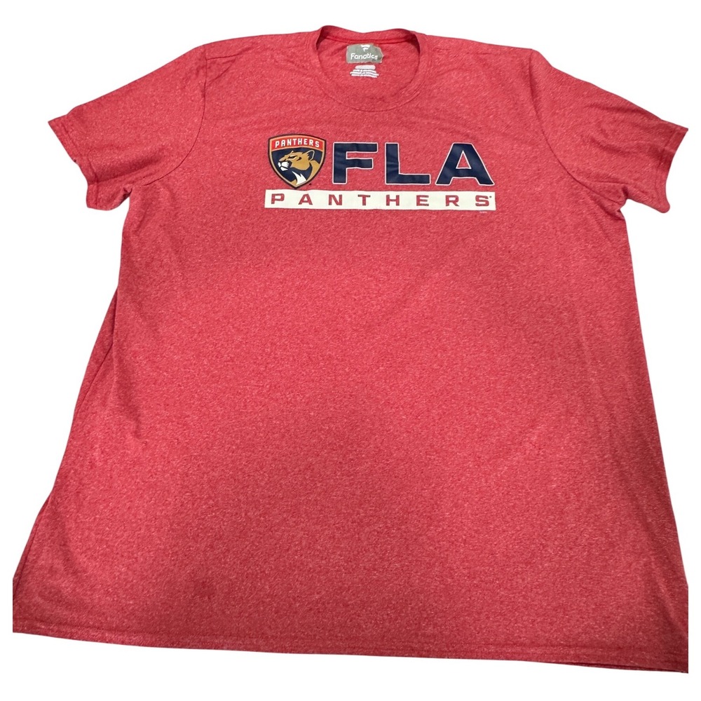 Fanatics Florida Panthers NHL Mens 2XL Red Heathered Graphic‎ T-Shirt